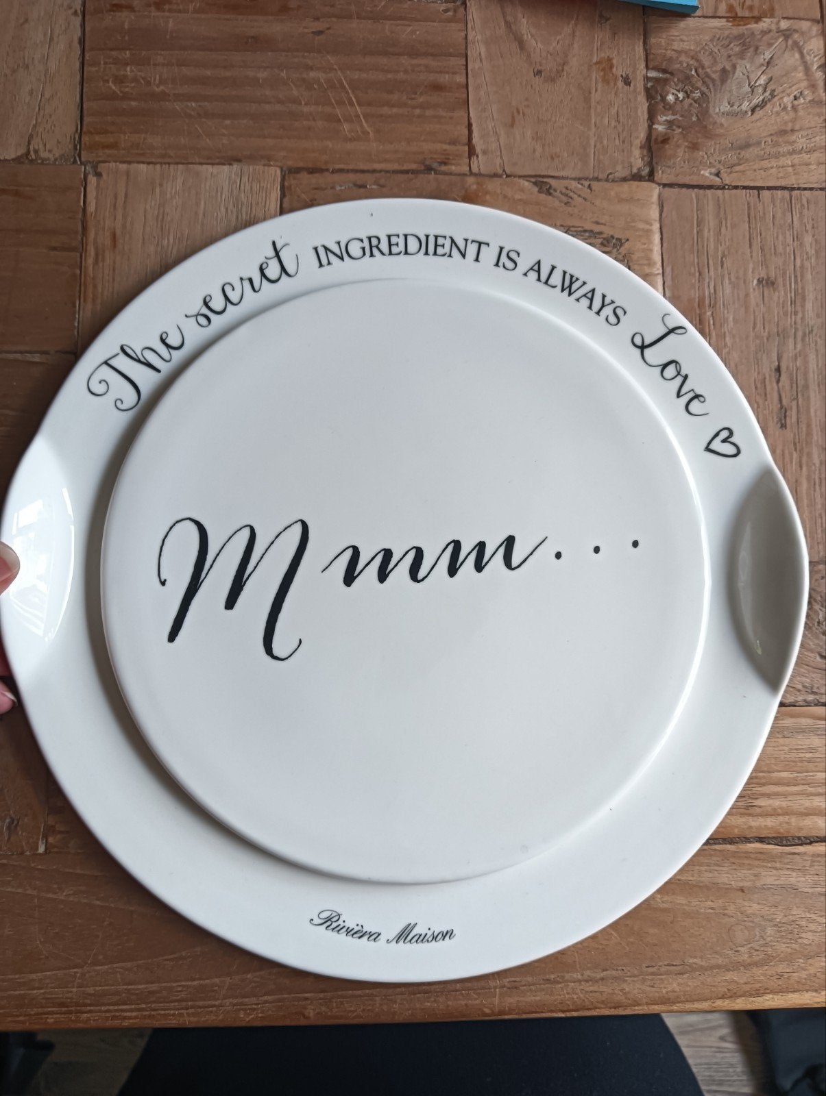 Mooi snackbord van Riviera Maison, Ophalen, Zo goed als nieuw, Rond, Hout