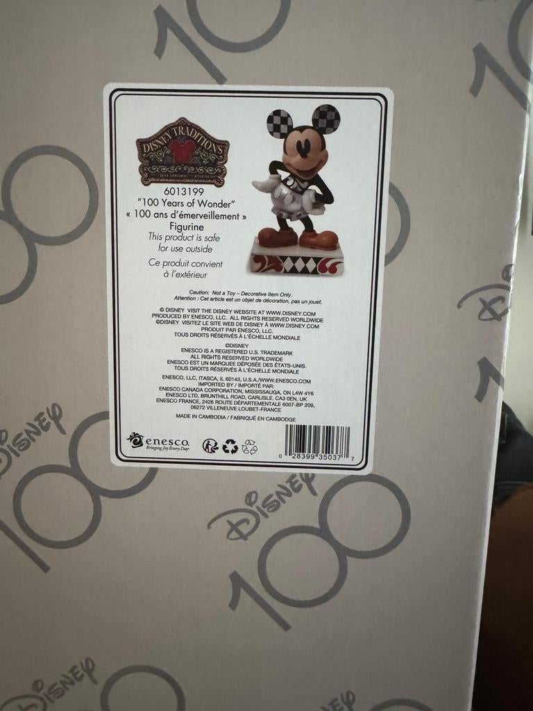 Disney 100 years of wonder beeldje te koop, Ophalen, Mickey Mouse, Zo goed als nieuw, Beeldje of Figuurtje