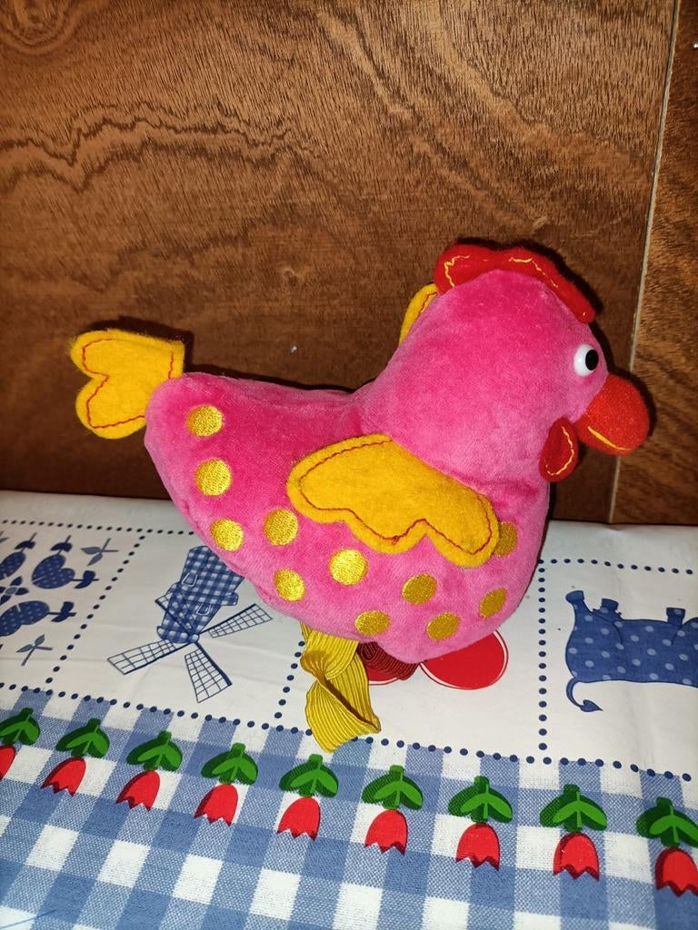 Hema roze kip knuffel vintage 14 cm x 13 cm groot, Ophalen of Verzenden, Zo goed als nieuw, Overige typen