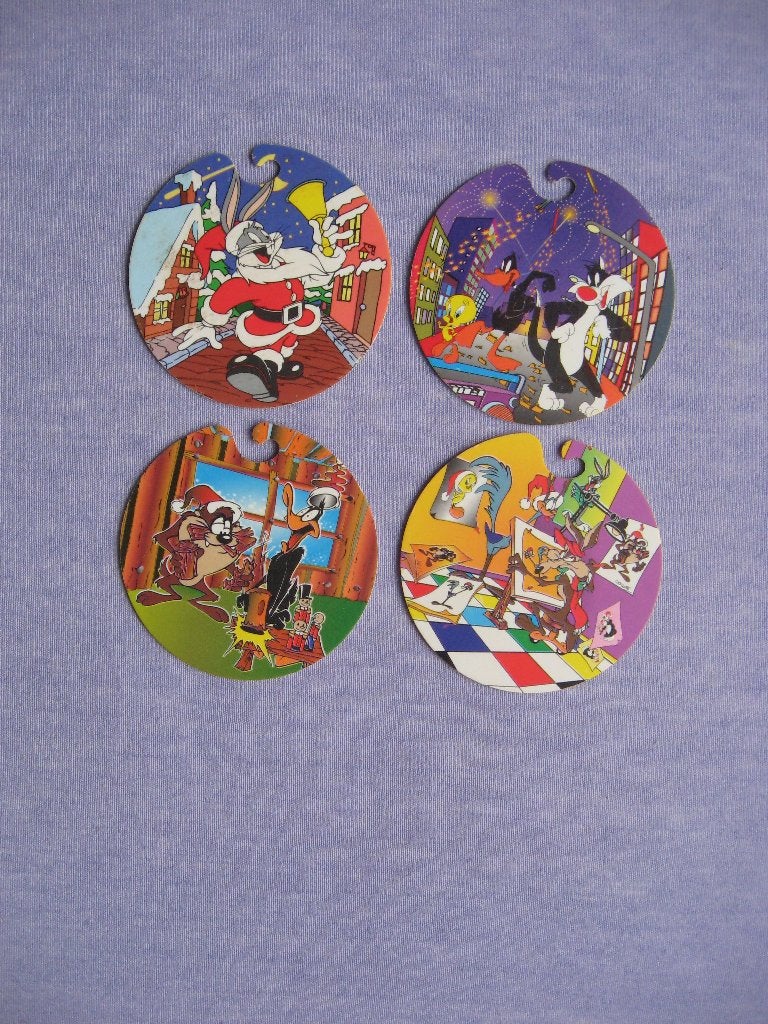 Looney Tunes - 4 grote Kerstflippo's, Verzamelen, Ophalen of Verzenden, Kerstflippo's, Losse flippo's