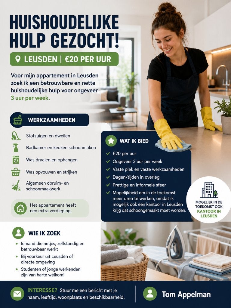 Schoonmaker gezocht, Wassen