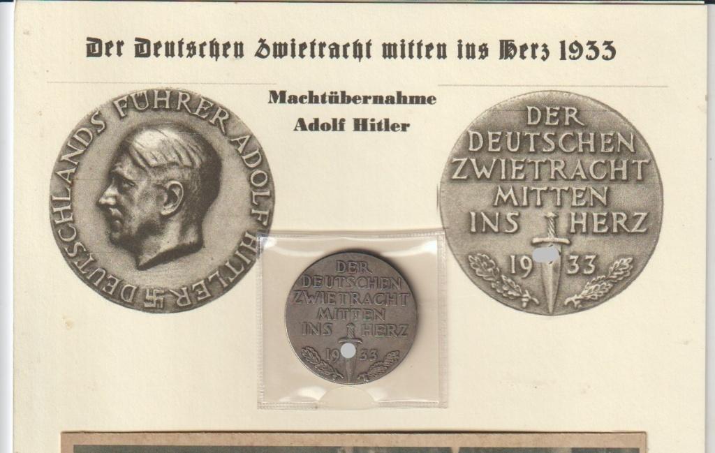 Munt machtsovername van A.Hitler in 1933 + foto's, Verzamelen, Militaria | Tweede Wereldoorlog, Verzenden, Overige soorten, Duitsland