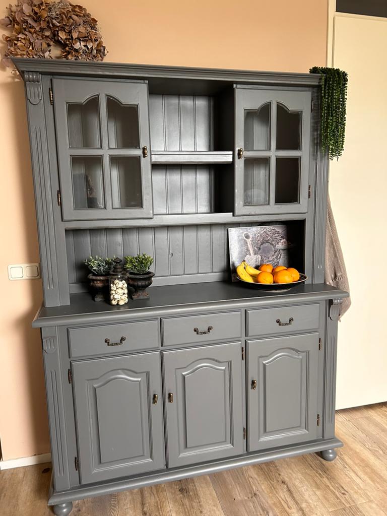Stoere grijze buffetkast, Ophalen, Gebruikt, 150 tot 200 cm, 25 tot 50 cm