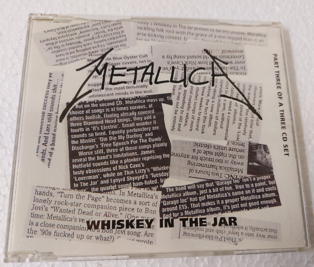 Metallica CD-SINGLE Whiskey In The Jar Part 3 1999, Cd's en Dvd's, Cd Singles, Ophalen of Verzenden, Zo goed als nieuw, Rock en Metal