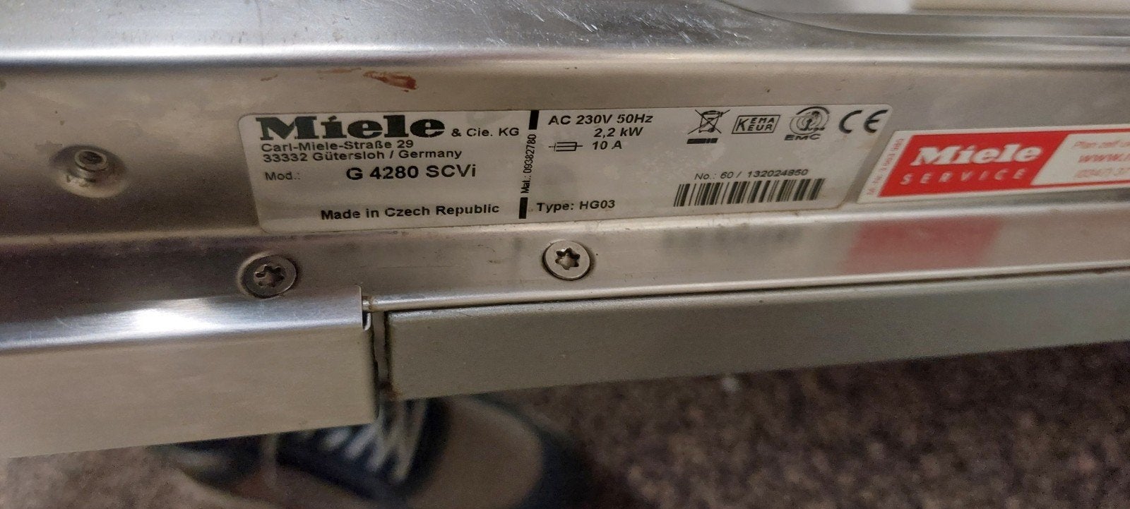 Miele G4280scvi vaatwasmachine.