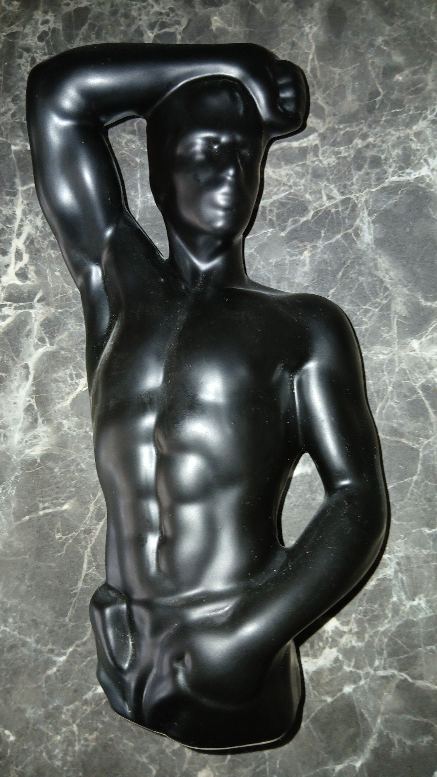 beeld torso man zwart 25 cm, Ophalen, Zo goed als nieuw, Mens