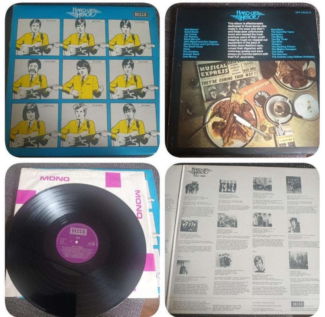 Hard-Up Heroes 2lp's MONO/Bowie,Small Faces, Them enz., Ophalen of Verzenden, Gebruikt, Overige formaten, Poprock