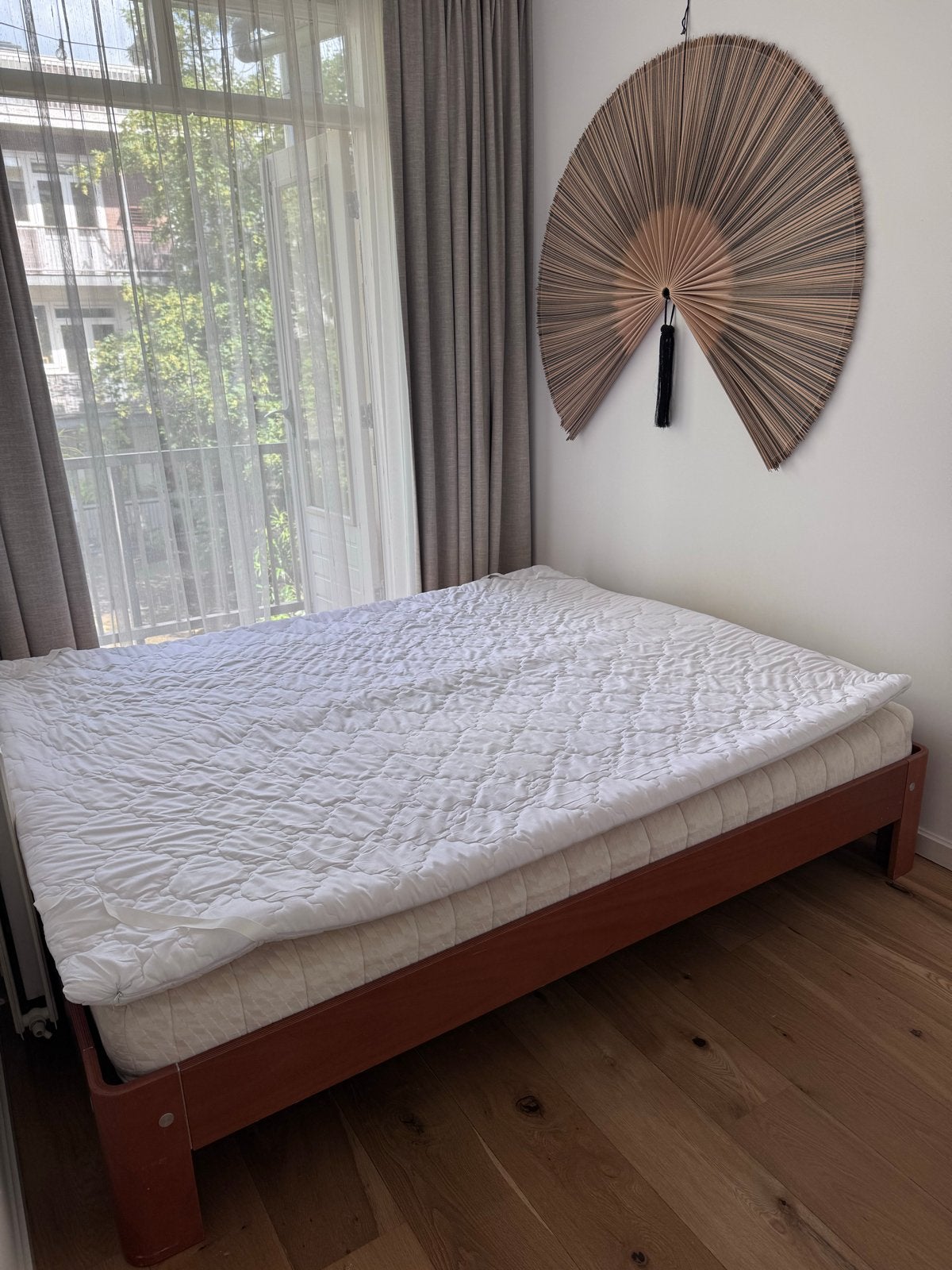Auping Auronde bed met lattenbodem en matras, Huis en Inrichting, Slaapkamer | Bedden, Ophalen, Gebruikt, Bruin, Tweepersoons