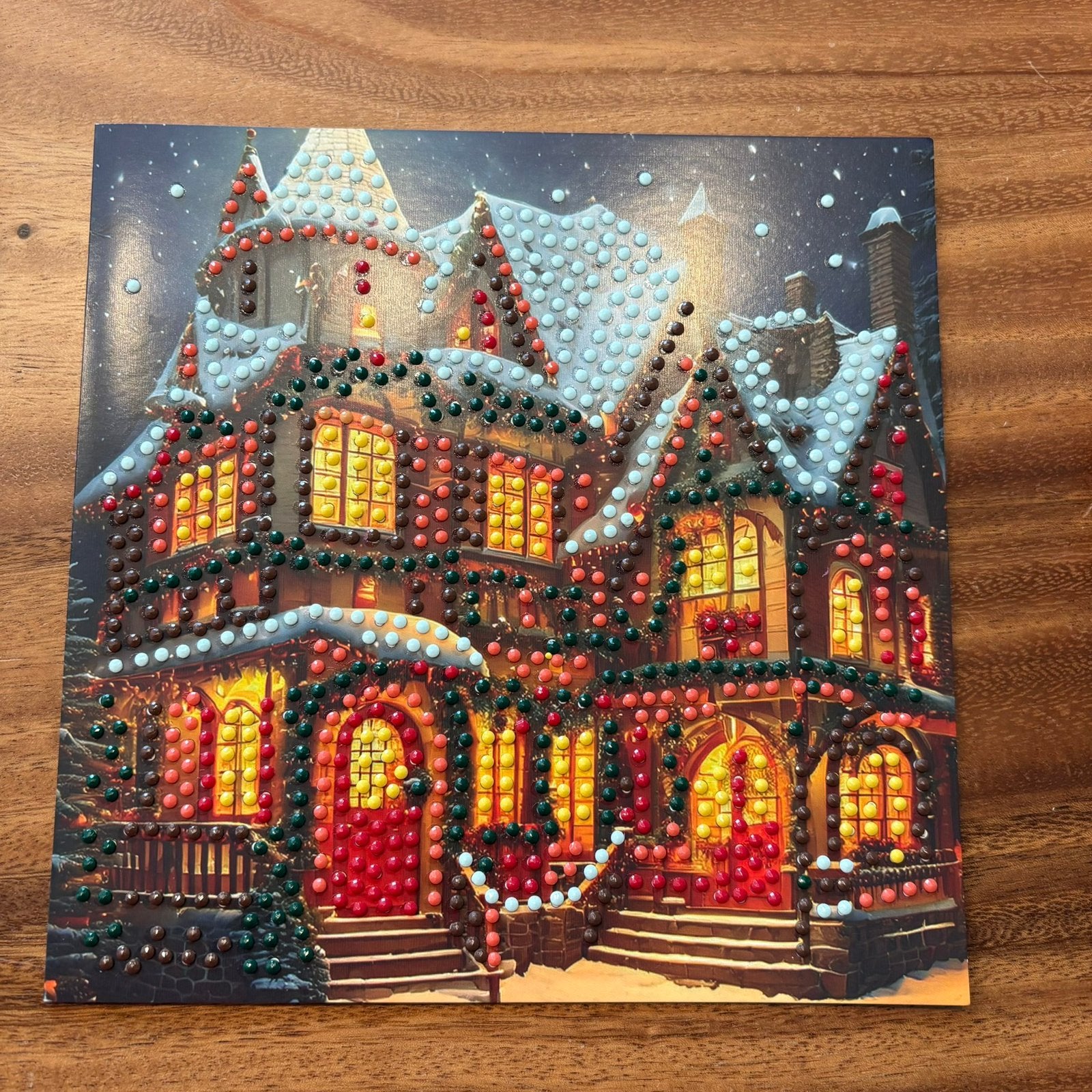 Diamond painting kerstkaart groot huis, Ophalen of Verzenden, Zo goed als nieuw, Kerst
