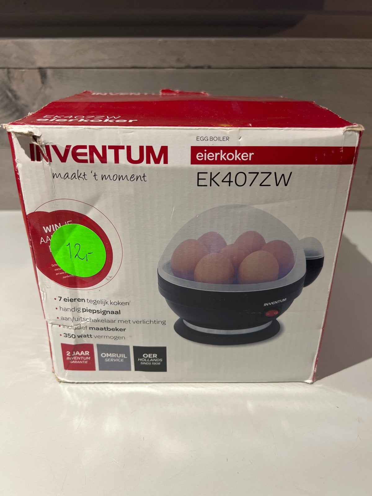 Inventum Eierkoker EK407ZW - Kookt tot 7 eieren, N, N, Nieuw, Ophalen of Verzenden