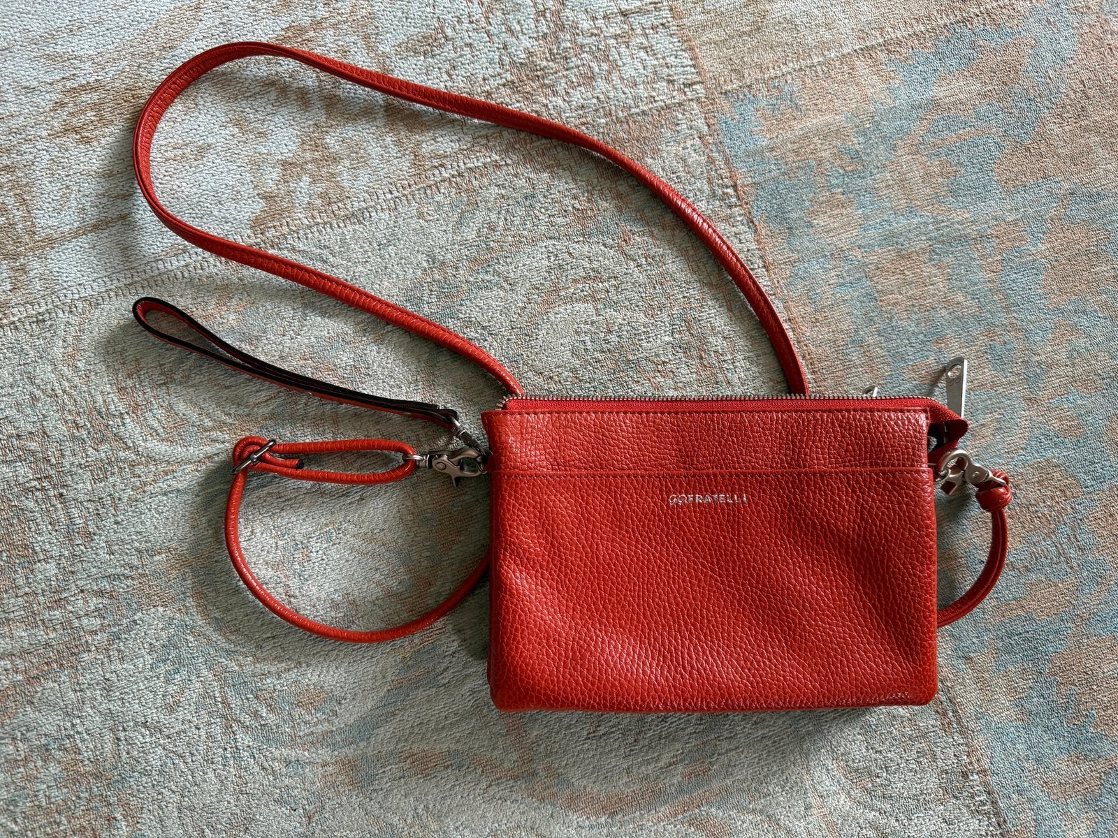 Gigi Fratelli oranje crossbody bag, leer, Sieraden, Tassen en Uiterlijk, Ophalen of Verzenden, Zo goed als nieuw, Oranje, Schoudertasje