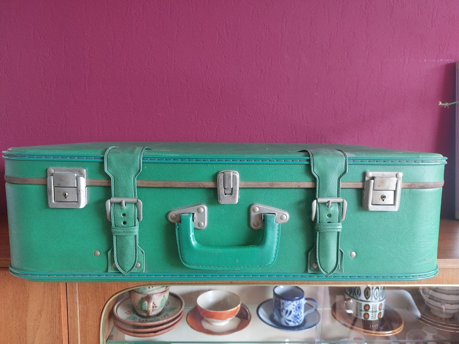 Grote groene koffer!, Ophalen of Verzenden, Huis en Inrichting