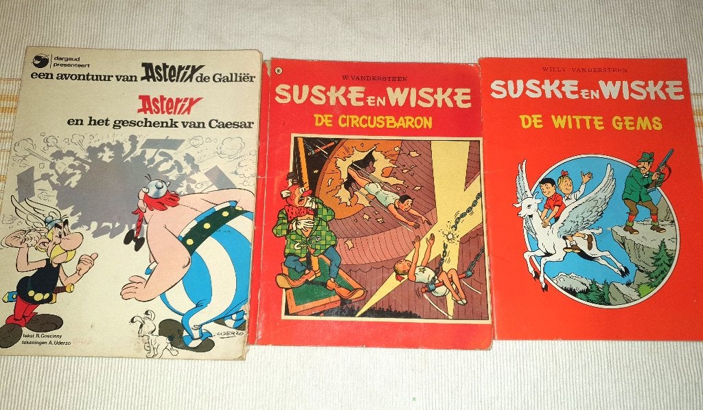 3 stripboeken : 1x Asterix en 2x Suske en Wiske, Meerdere stripboeken, Ophalen of Verzenden, Gelezen, Darguad / Willy van der Steen