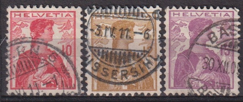 Zwitserland 1909 Helvetia, Verzenden, Gestempeld, Overige thema's