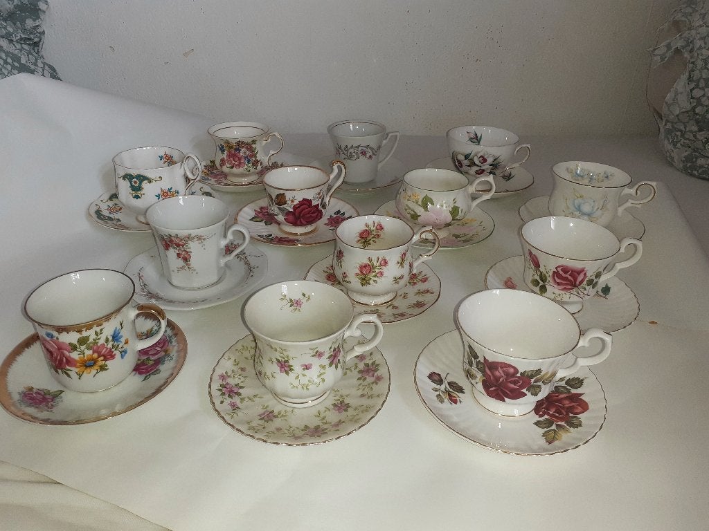 engelse kop en schotels - vintage - servies, Antiek en Kunst, Antiek | Servies los, Ophalen of Verzenden