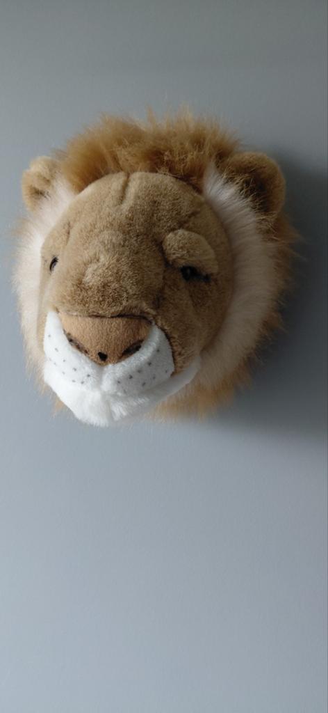Pluche dierenkoppen voor aan de muur (leeuw, ijsbeer, hert), Meerkleurig, Overige stijlen, Ophalen of Verzenden, Zo goed als nieuw