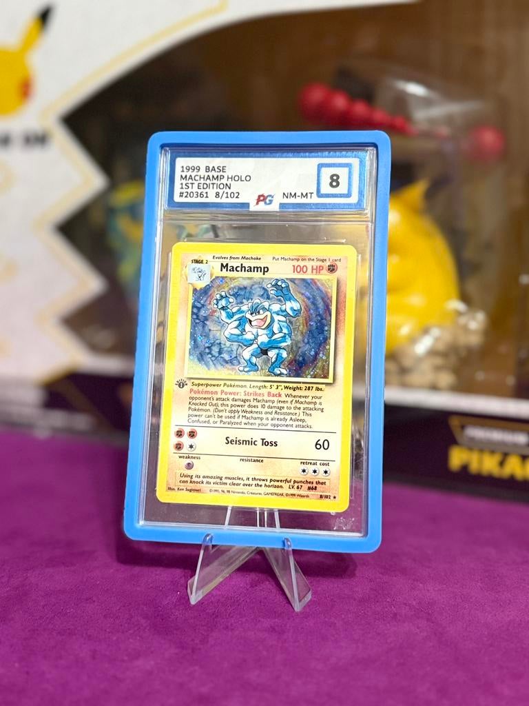Machamp Holo 1st Edition – 1999 Base Set PG 8 - NM-MT, Ophalen of Verzenden, Zo goed als nieuw, Losse kaart