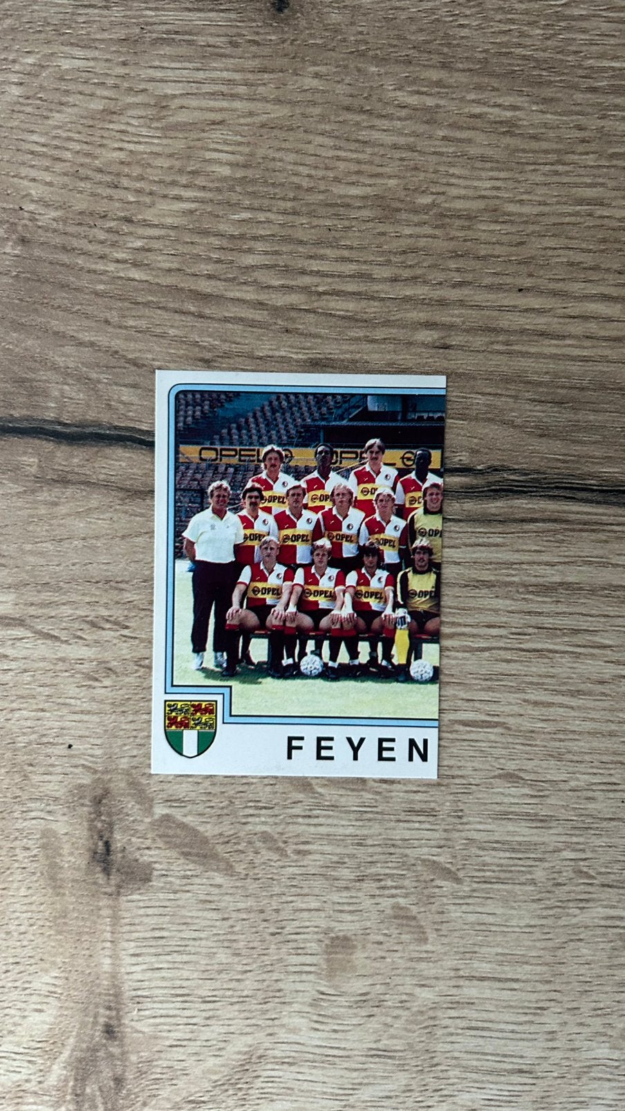 Panini Voetbal 86 plaatje Team Feyenoord linkerhelft, Verzenden, Zo goed als nieuw, Sticker