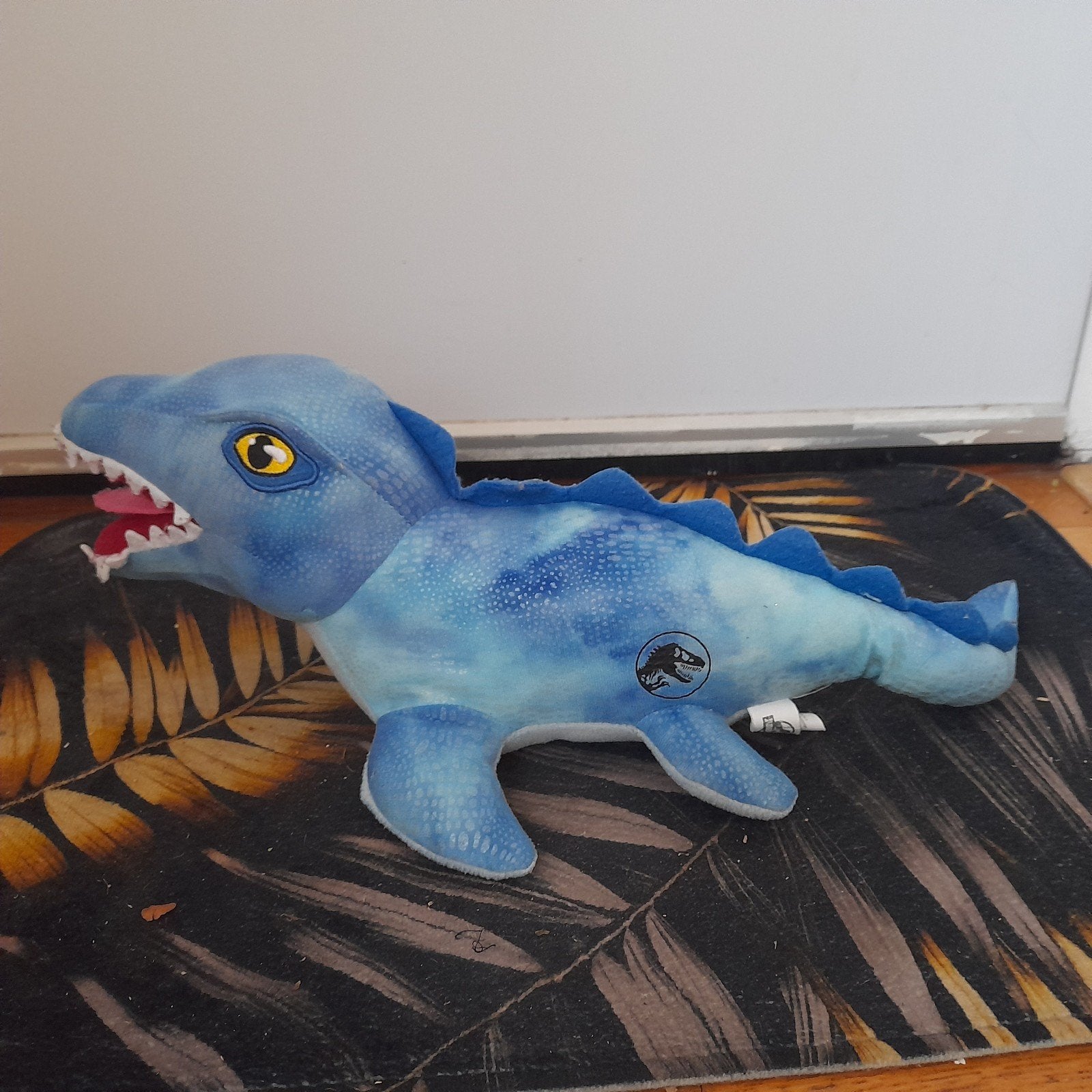 Jurassic Park Mosasaurus Knuffel - Blauwe Dinosaurus 35 cm, Gebruikt, Overige merken, Blauw, Ophalen of Verzenden