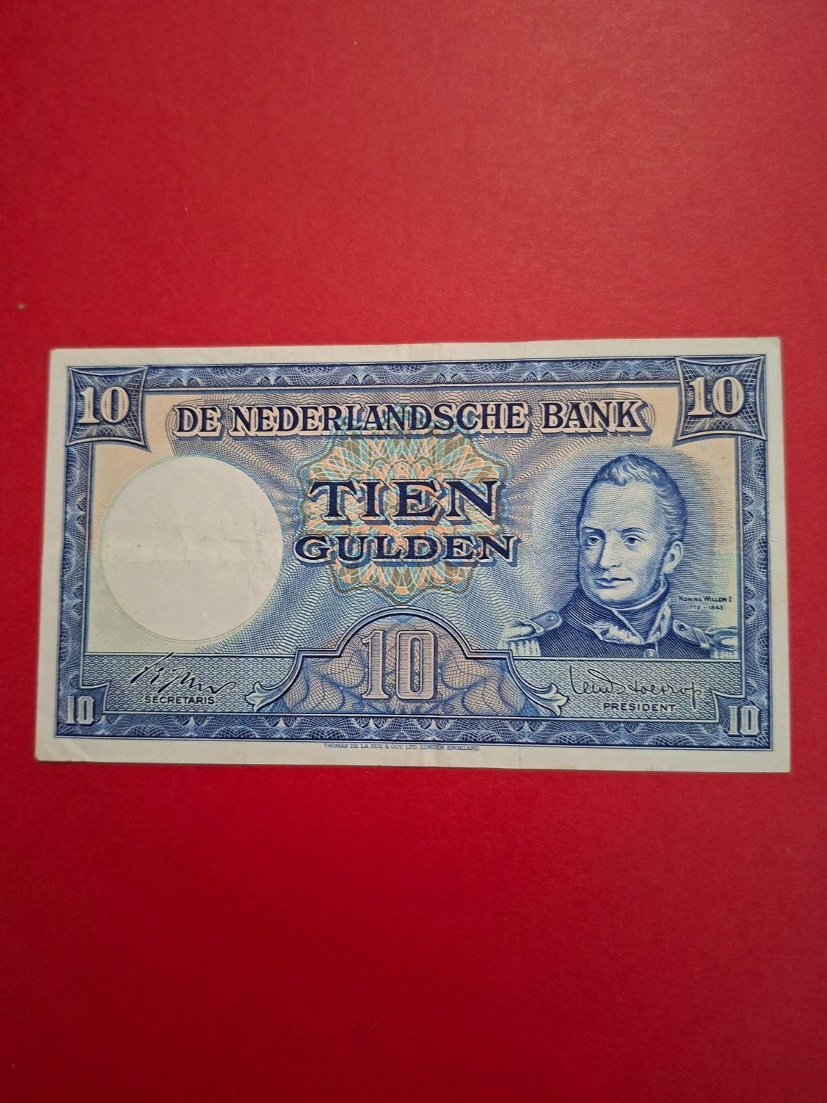 10 gulden Koning willem I uit 1949 ZF, Ophalen of Verzenden, 10 gulden, Los biljet