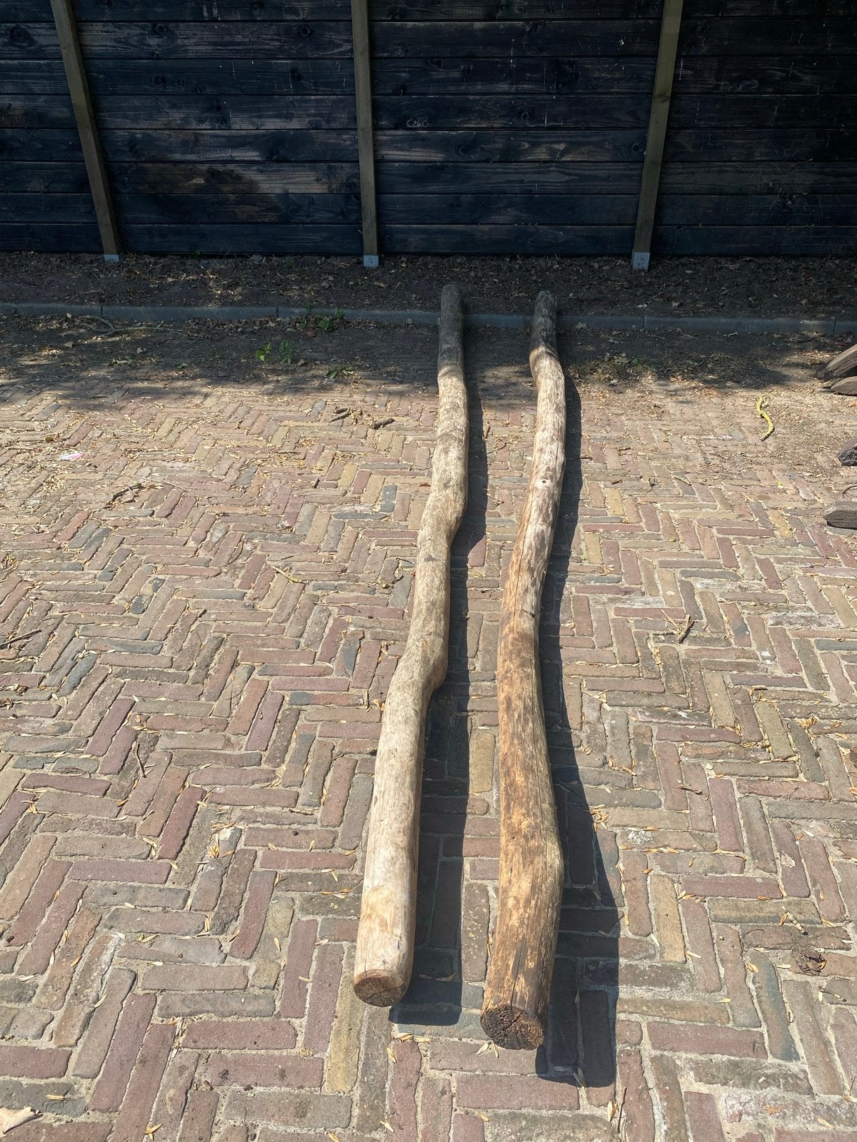Robinia houten palen voor montage schaduwdoek, Ophalen, Zo goed als nieuw, Balk, Overige houtsoorten
