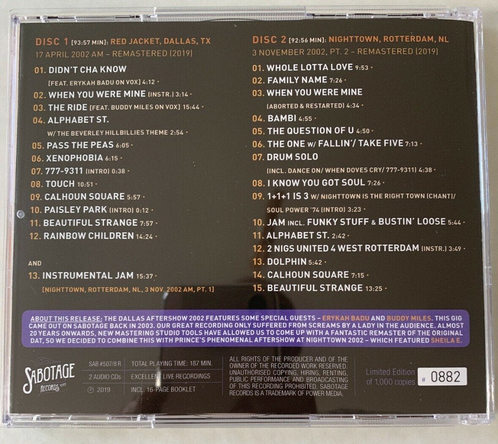 PRINCE - DALLAS & ROTTERDAM AFTERSHOWS 2002 (2CD), Verzenden, 2000 - 2009, Nieuw in verpakking
