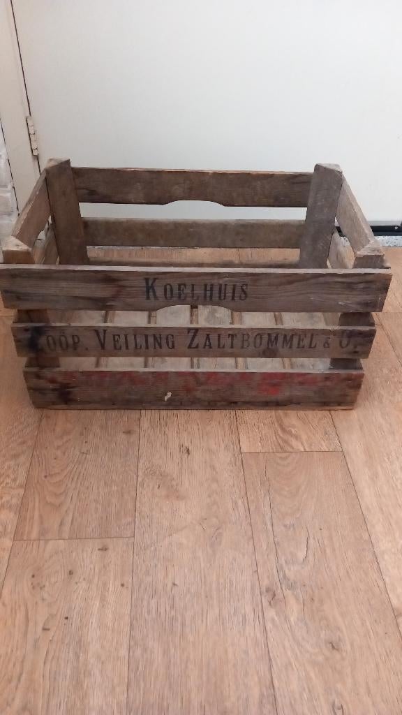 Antieke brocante nostalgische veilingkist Zaltbommell, Minder dan 50 cm, Gebruikt, 50 tot 100 cm, 50 tot 75 cm