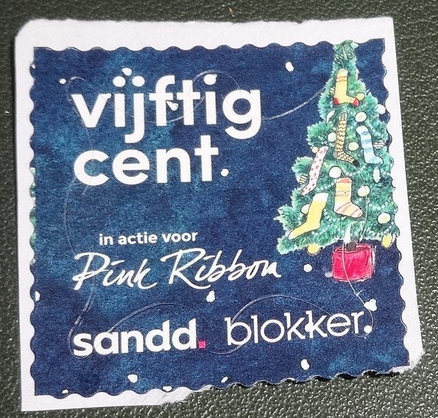 Pink Ribbon - Sandd - Blokker - Kerstboom - PNe01-13, Verzenden, Na 1940, Gestempeld