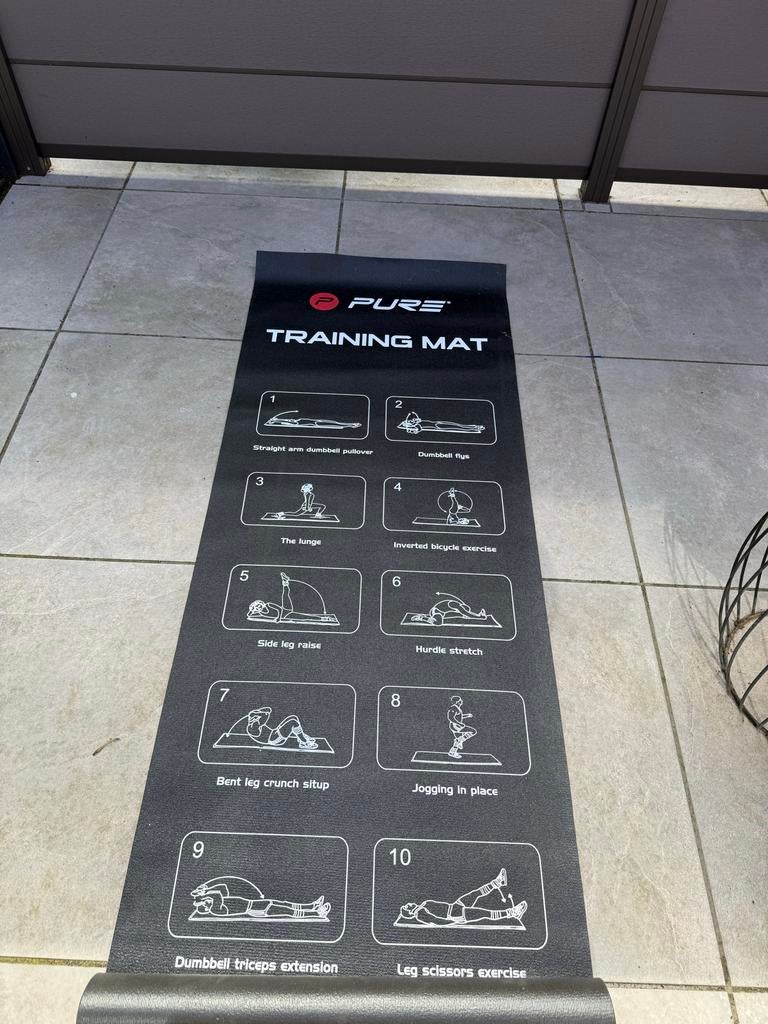 Pure Training Mat met oefeningen, Ophalen of Verzenden, Gebruikt, Armen, Fitnessmat