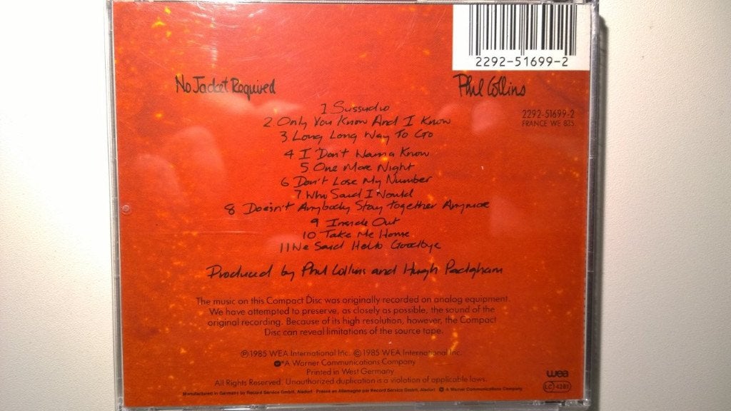 Phil Collins - No Jacket Required, Ophalen of Verzenden, Zo goed als nieuw
