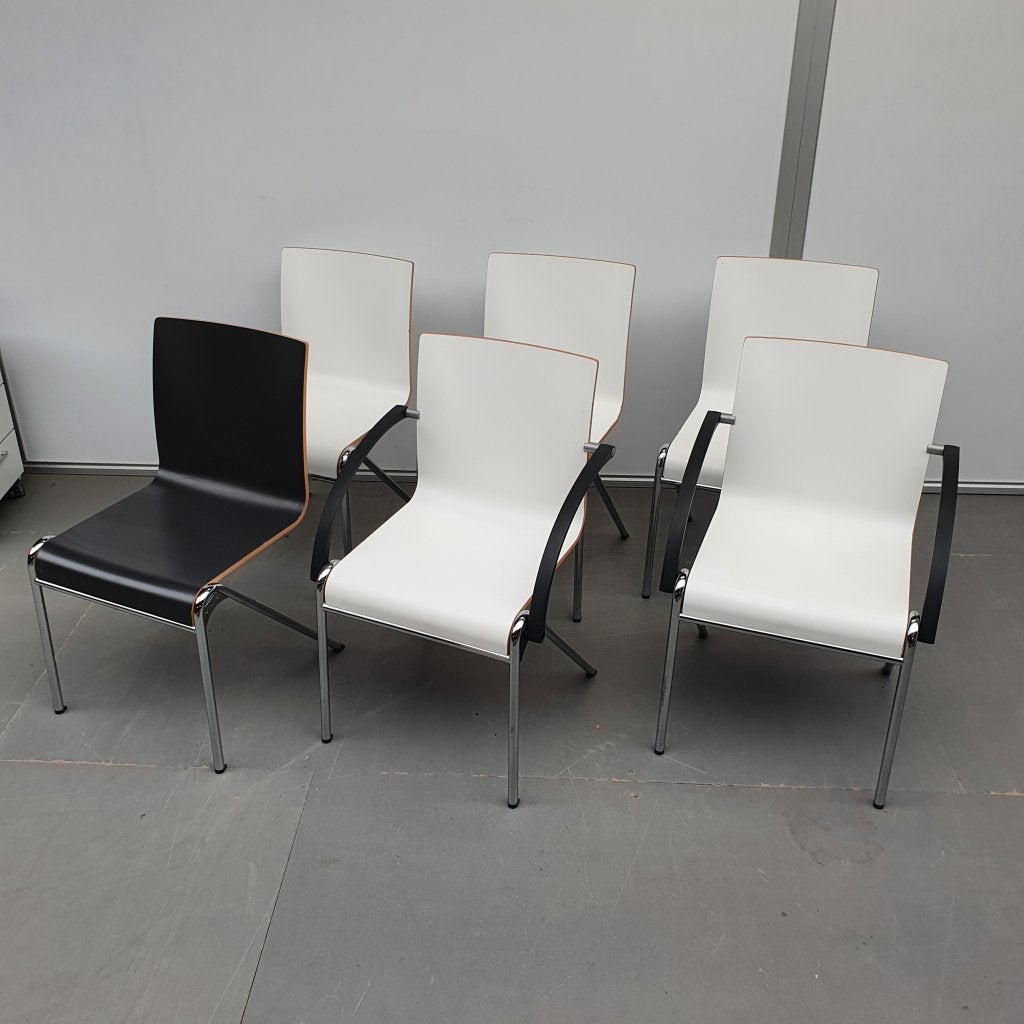 Drabert Vuelo houten design stoelen - antraciet en wit, Niet ingevuld, Gebruikt, Niet ingevuld, Niet ingevuld