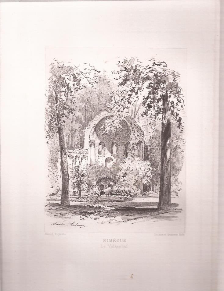 Nijmegen. Nimègue Le Valkenhof Heliogravure Dujardin 1881, 1800 - 1899, Stadsgezicht, 17 cm, Ophalen of Verzenden