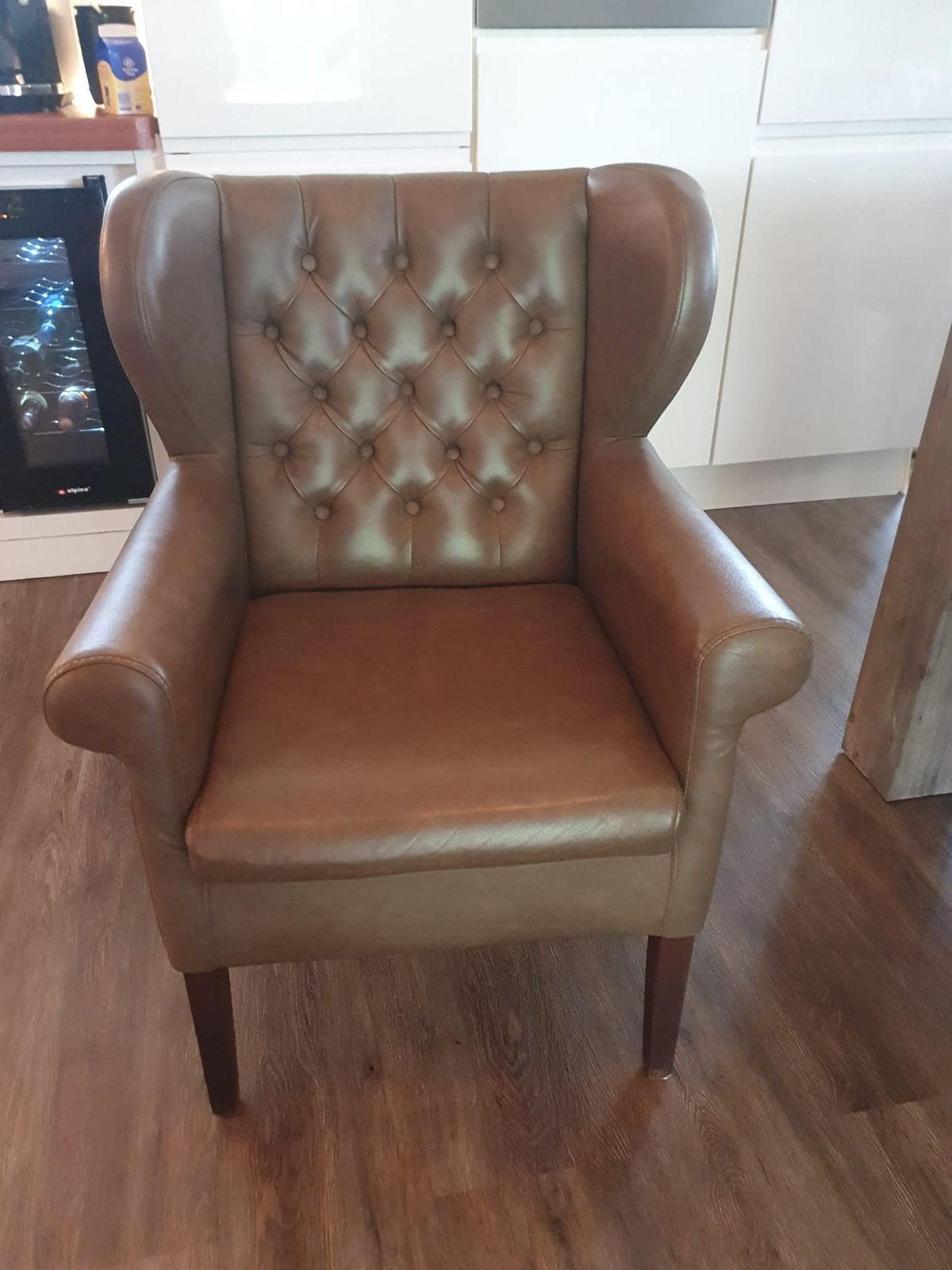 6 Chesterfield stoelen in nieuwstaat, Huis en Inrichting, Stoelen, Bruin, Leer, Ophalen of Verzenden, Zo goed als nieuw