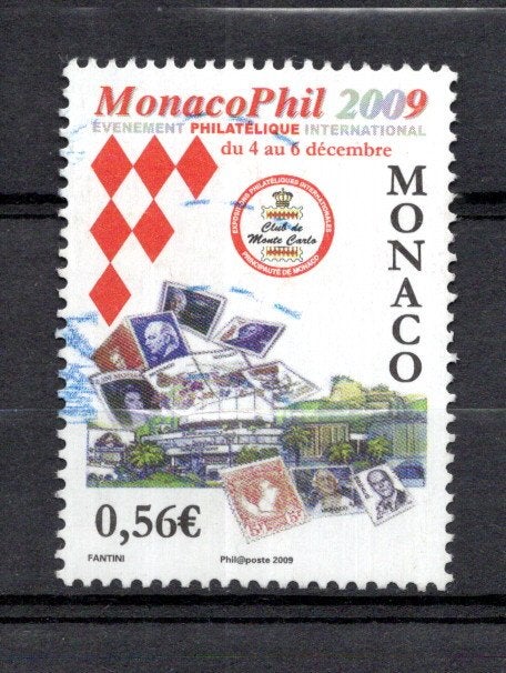 MONACO. gestempelde zegel. Jaar 2009. EURO, Ophalen of Verzenden, Monaco, Gestempeld