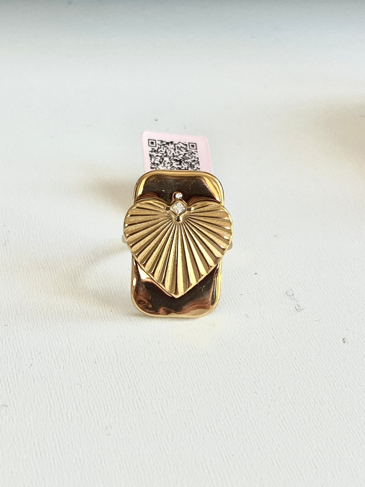 Gouden ring my jewellery met hart verstelbaar, IJzer of Staal, Nieuw, Ophalen of Verzenden, 17 tot 18
