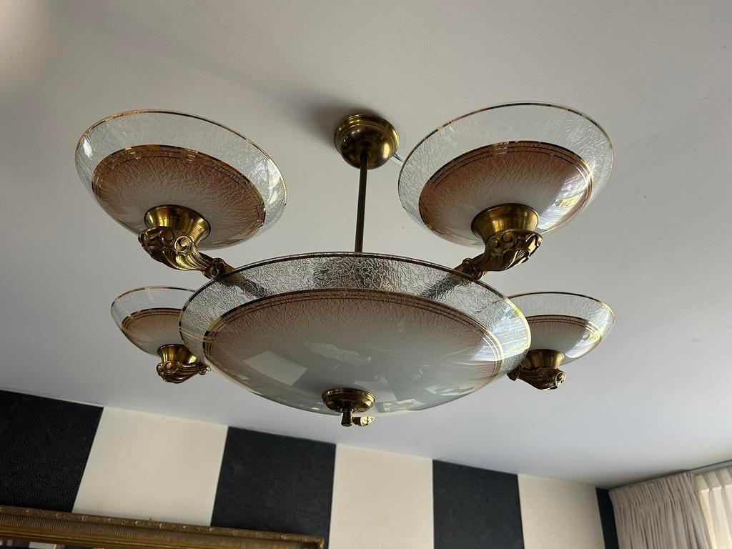 Aparte Art Deco Hanglamp uit jaren 30, Antiek en Kunst, Antiek | Lampen, Ophalen