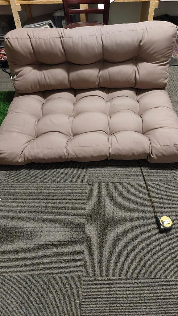3x Set lounge kussens voor palletbank - taupe, Tuin en Terras, Tuinsets en Loungesets, Ophalen, Gebruikt, Overige materialen, Loungeset