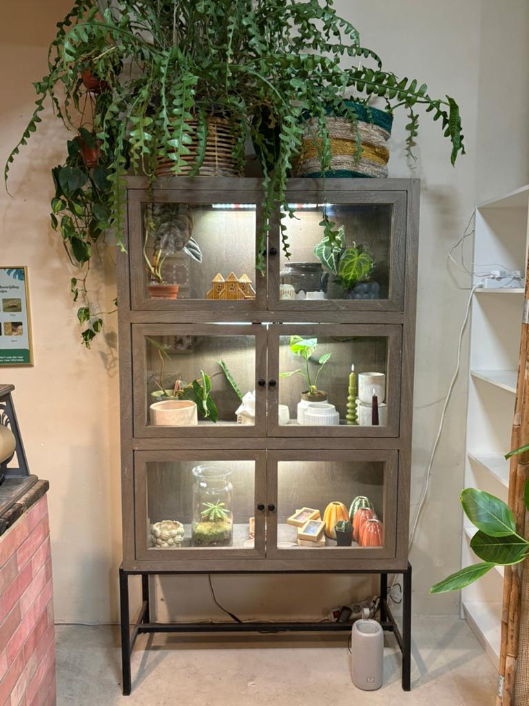 BePureHome vitrinekast industrieel hout metaal, Gebruikt, 50 tot 100 cm, 25 tot 50 cm, Ophalen