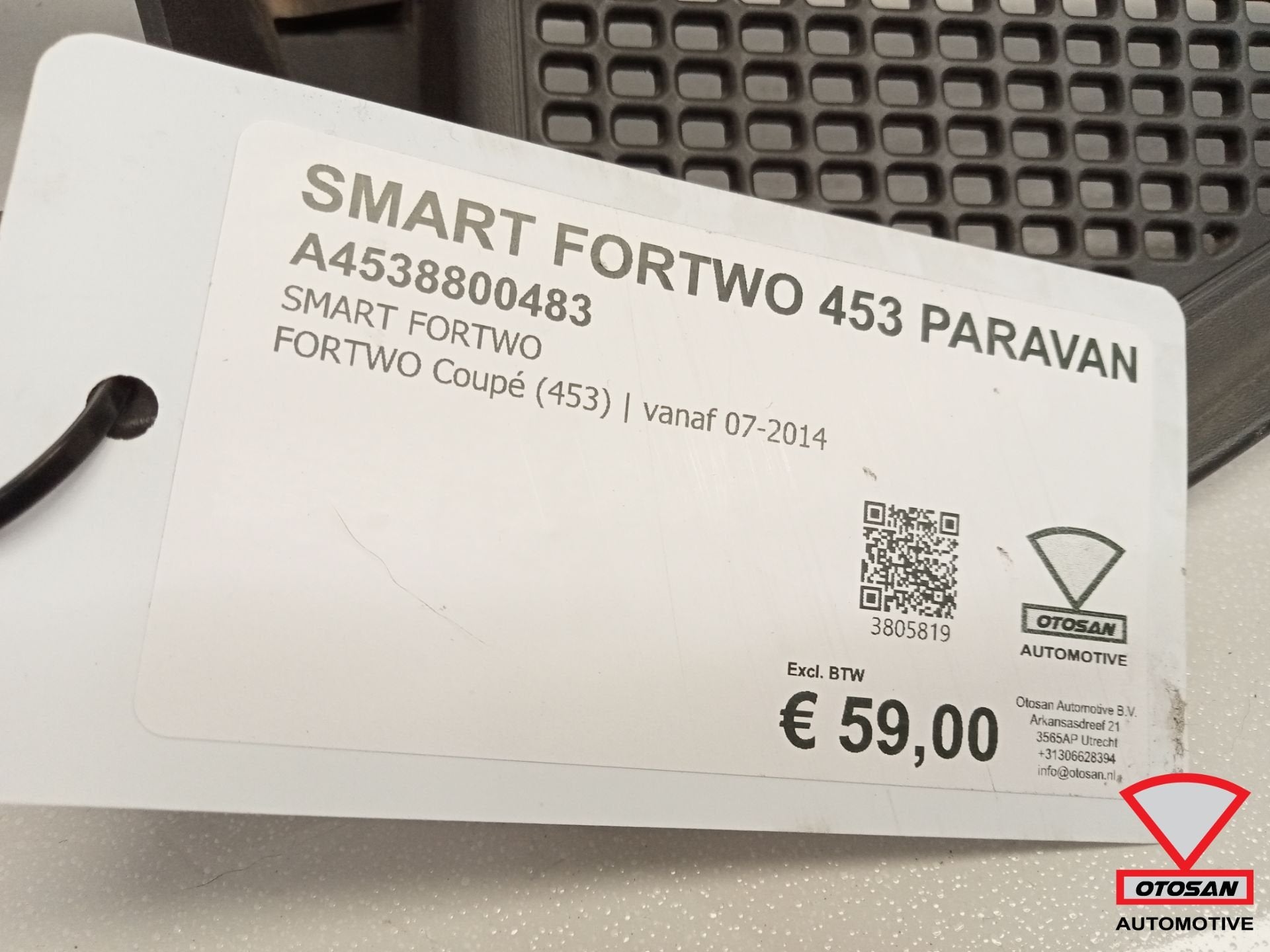 Smart Fortwo 453 2014+ Paravan Paravent A4538800483, Auto-onderdelen, Gebruikt, Mercedes-Benz AG, Ophalen of Verzenden, Mercedesstrasse 120
70372  Stuttgart, DE
