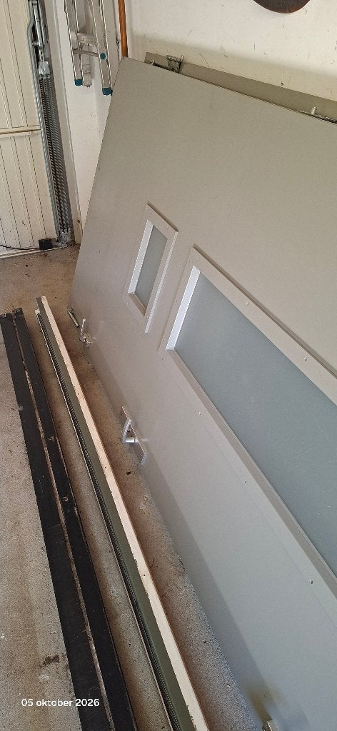 Garage deuren Harthout met dorpel, Ophalen, Gebruikt, Garagedeur, Glas