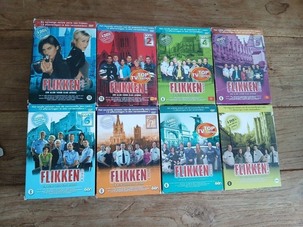 Flikken DVD Boxen - Seizoen 1 t/m 9 (exclusief seizoen 3), Seizoen 1, Gebruikt, Misdaad, Ophalen of Verzenden