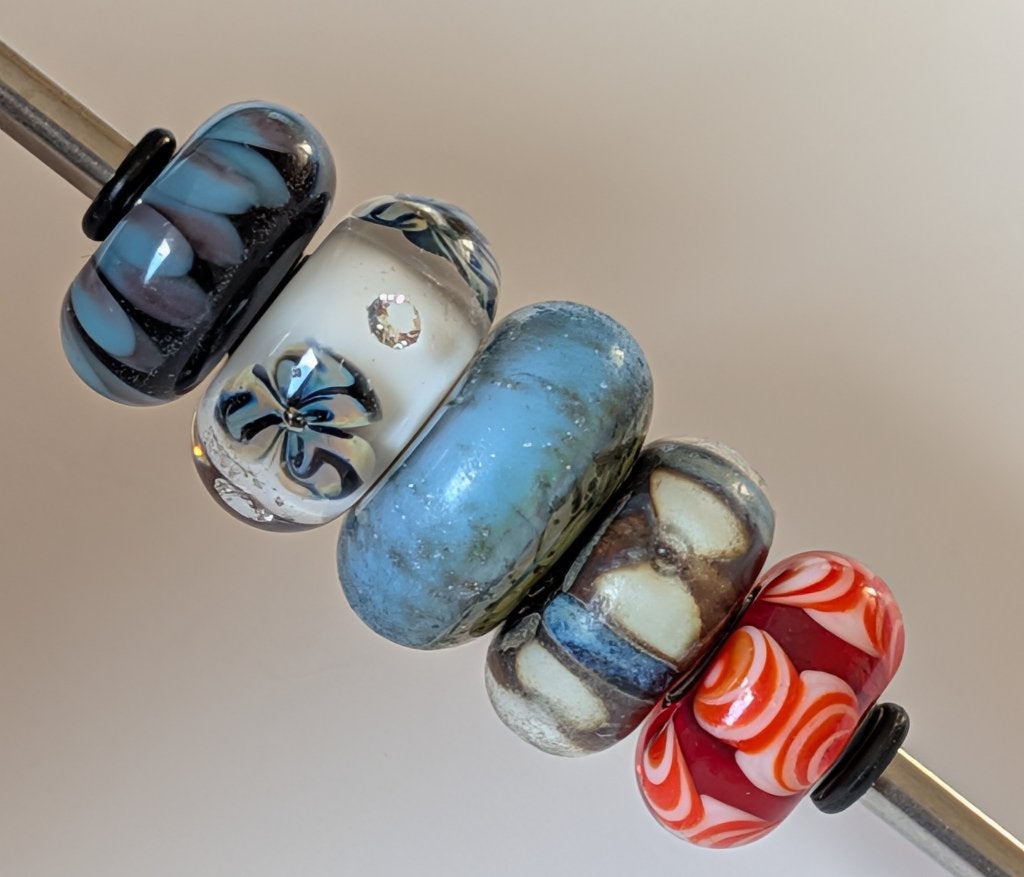 Trollbeads 5x GEBRUIKTE BEADS, samen voor €15,00, Gebruikt, -, Verzenden, -