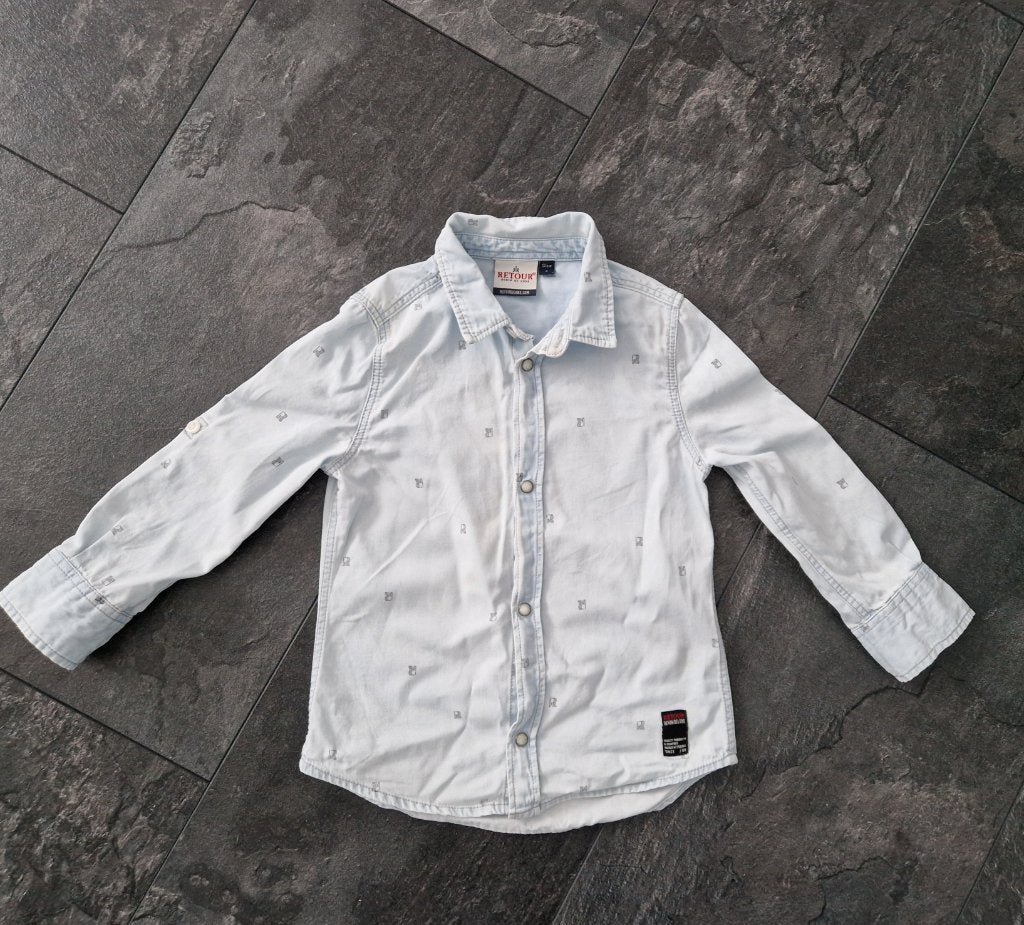 Retour Denim overhemd maat 104, Verzenden, Overhemd of Blouse, Zo goed als nieuw, Retour Denim