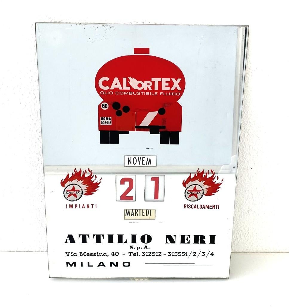 Caltex (Texaco) eeuwigdurende kalender / reclamespiegel, Verzamelen, Merken en Reclamevoorwerpen, Reclamebord, Verzenden, ., Zo goed als nieuw