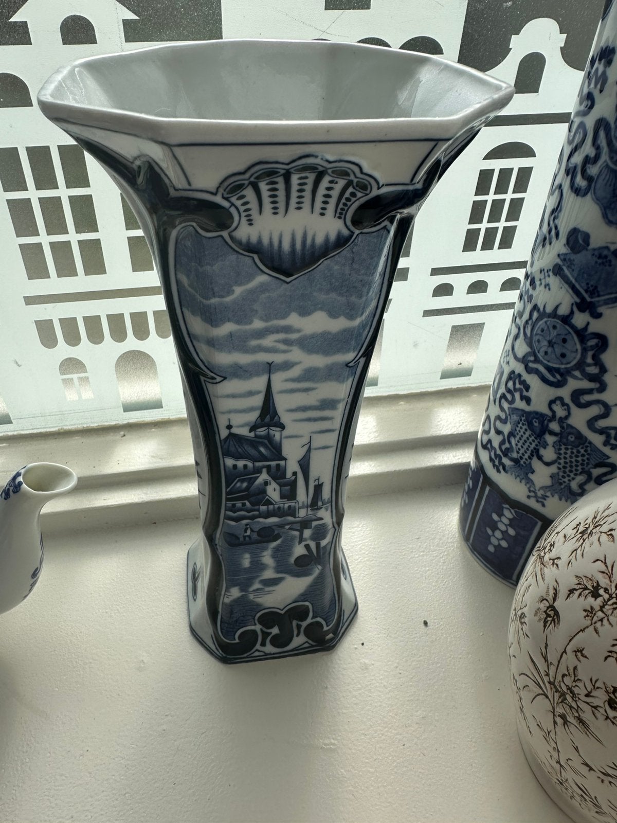Delfts Blauwe Art Nouveau vaas, Ophalen of Verzenden