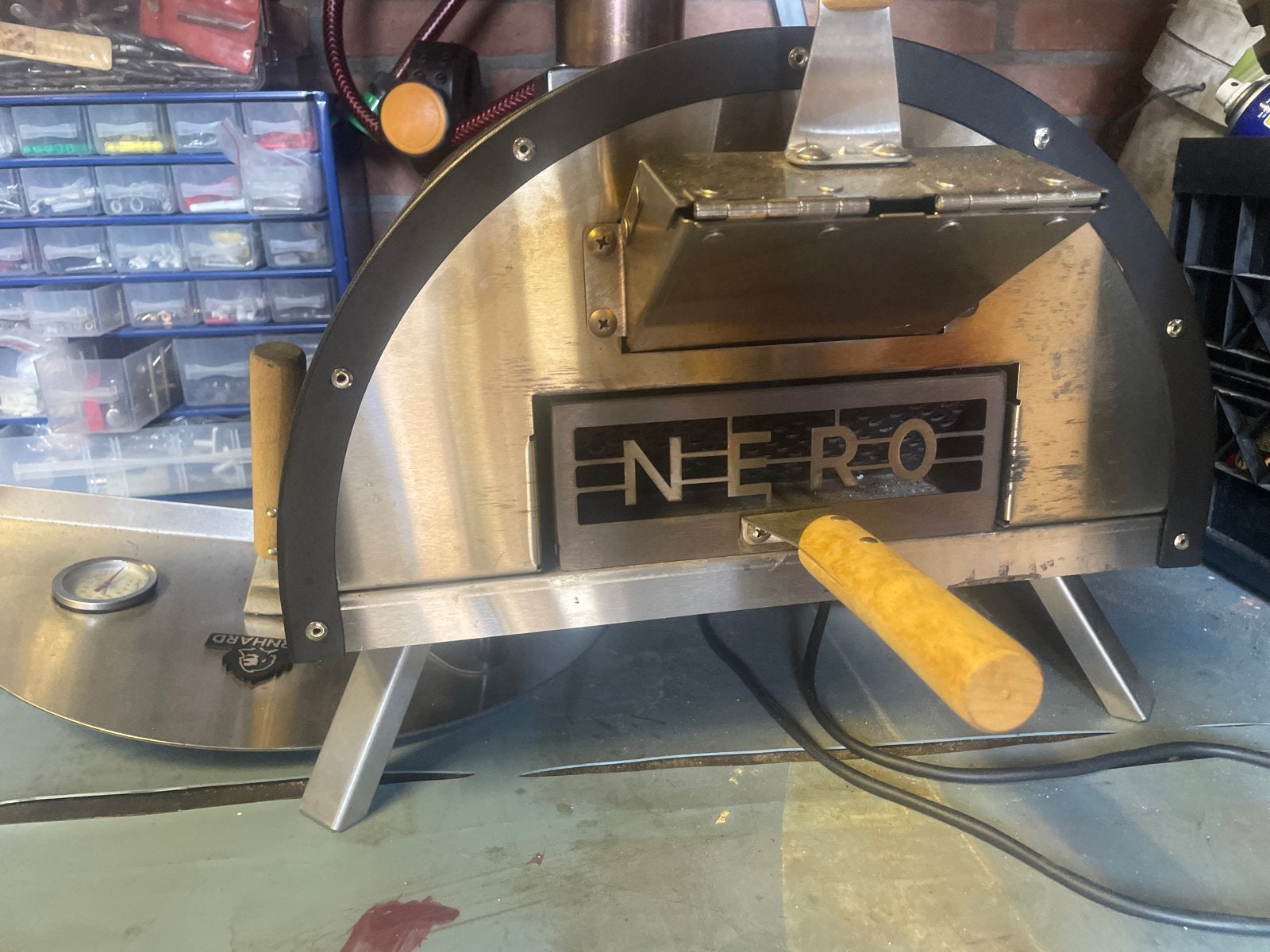 Burnhard Nero pizzaoven op kolen, Ophalen, Gebruikt