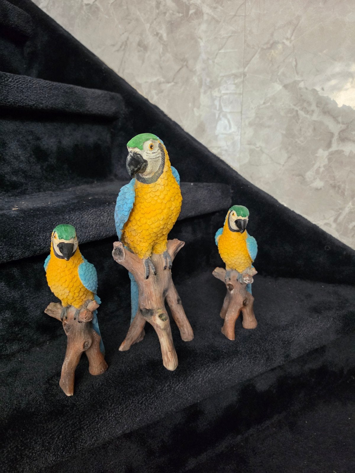 Papagaai Decoratie Set van 3 - Tropische Sfeer, Meerkleurig, Overige materialen, Overige stijlen, Nieuw