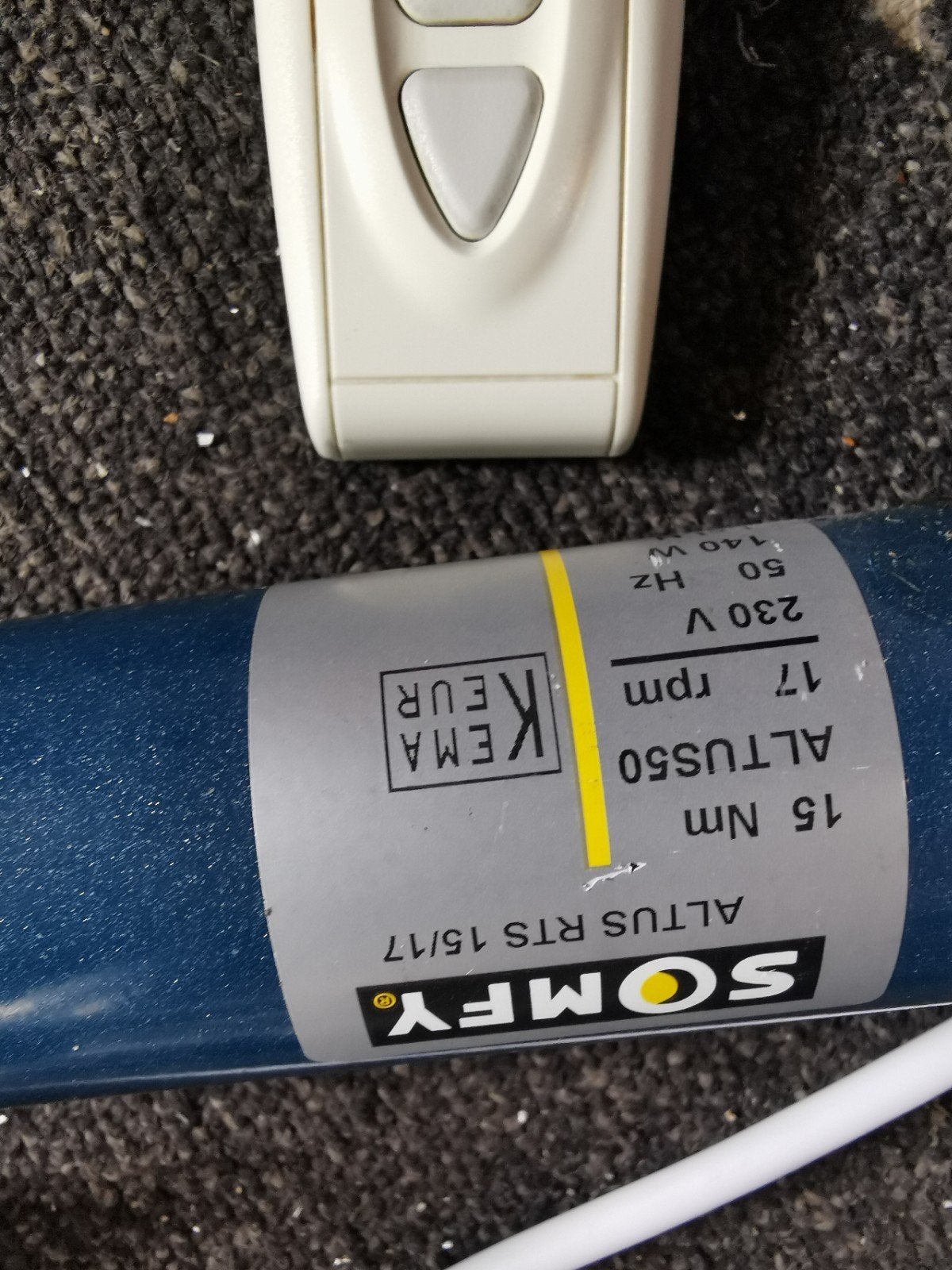 Somfy Altus RTS 15/17 Rolluikmotor met afstandsbediening, Ophalen, Gebruikt, Wit, Elektrische bediening