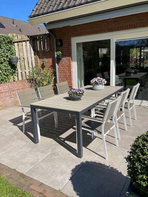 Tuintafel set, Tuin en Terras, Ophalen, Zo goed als nieuw, Rechthoekig, Aluminium