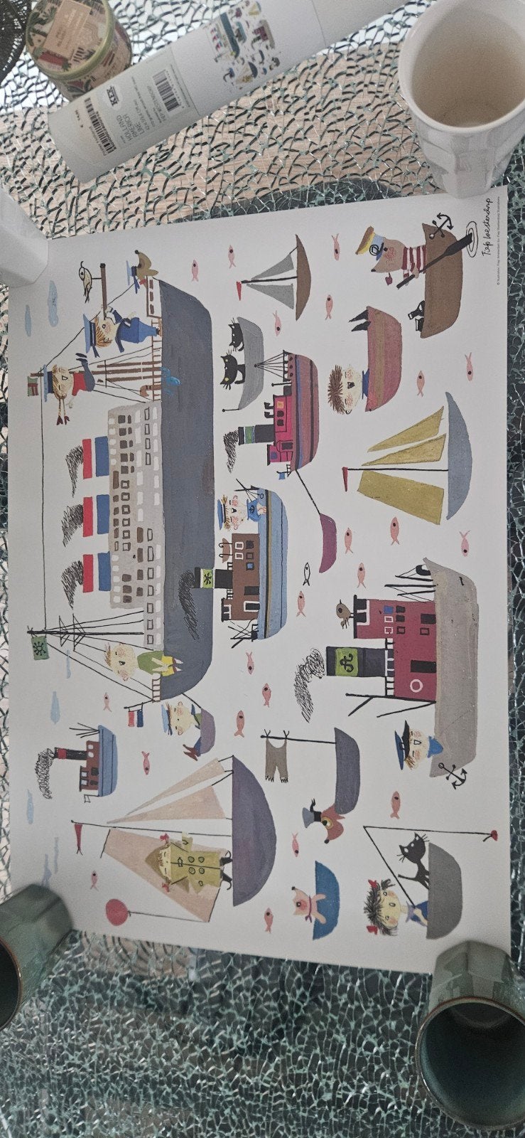 Poster Holland America Line - Fiep Westendorp (A2), Rechthoekig Staand, Nieuw, Ophalen of Verzenden, Canvas of Doek